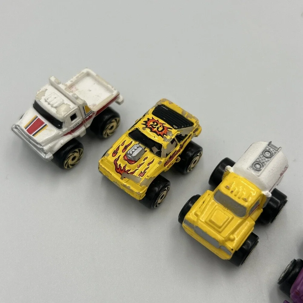 Lot Of 13 Road Champs Micro Machines 1987 Monster Trucks Cars Vintage Gold Tires